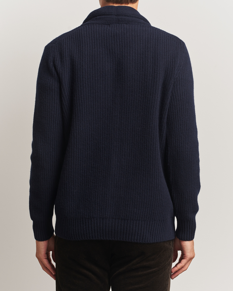 Herr | Tröjor | Oscar Jacobson | Roland Wool Cardigan Navy