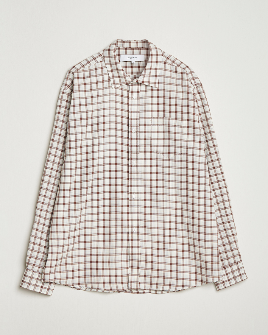 Herr | Skjortor | Palmes | Cotton/Merino Shirt White/Brown