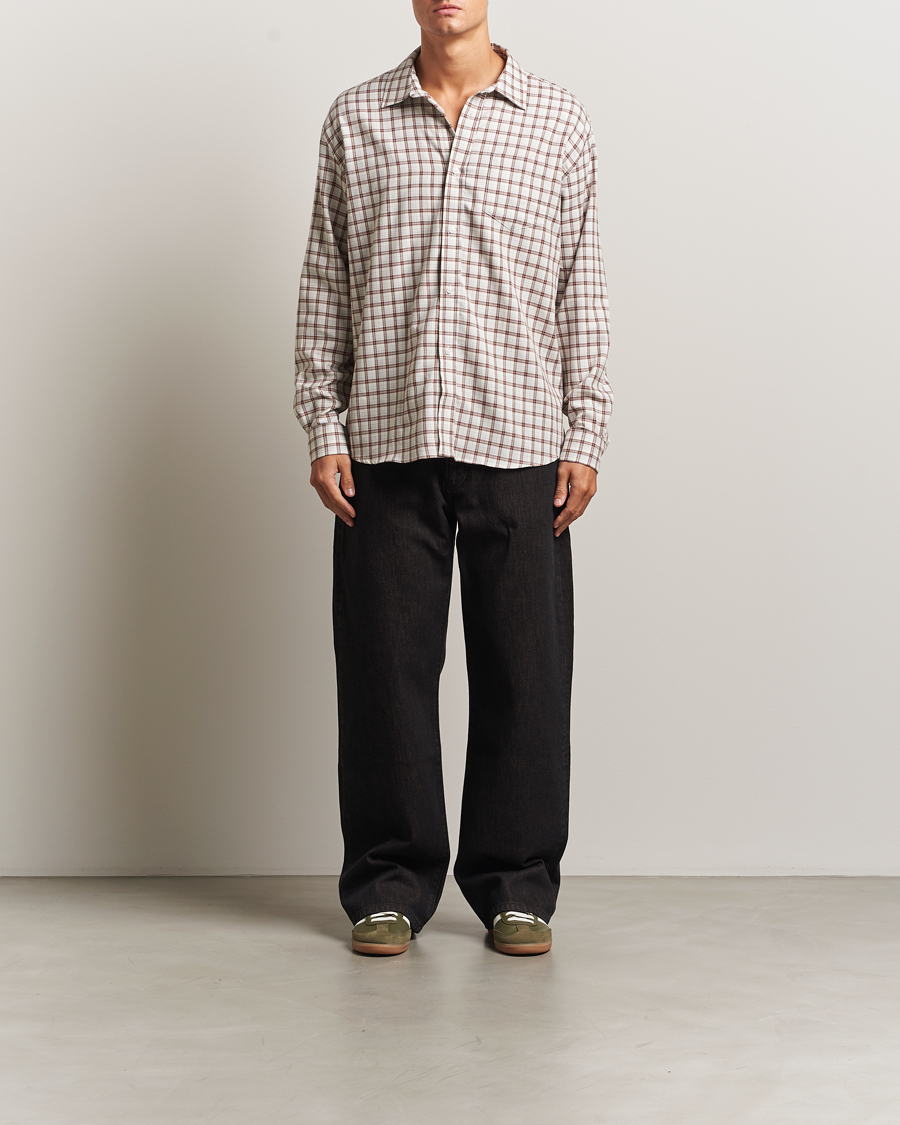 Herr | Skjortor | Palmes | Cotton/Merino Shirt White/Brown