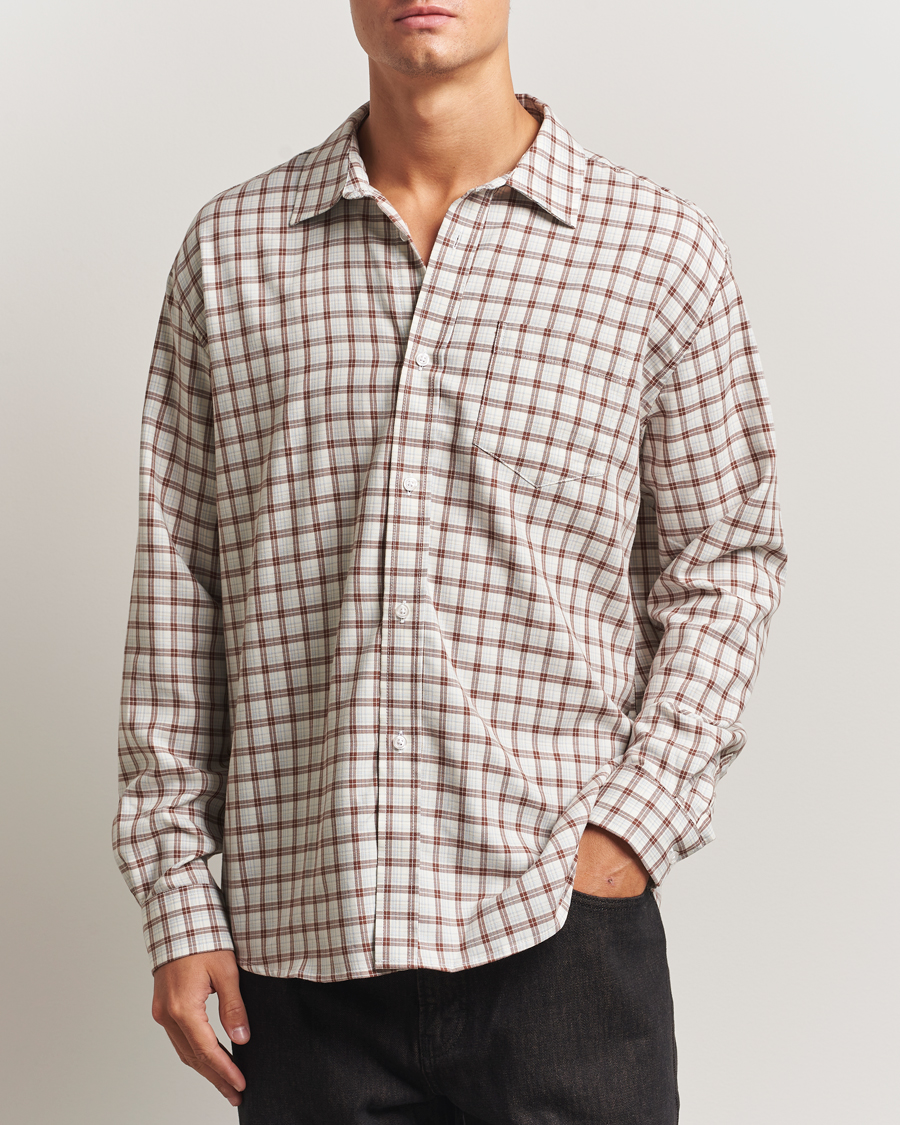 Herr | Skjortor | Palmes | Cotton/Merino Shirt White/Brown