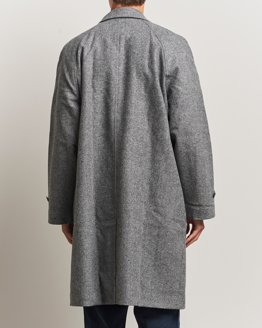Herr | Jackor | Palmes | Herringbone Wool Coat Charcoal