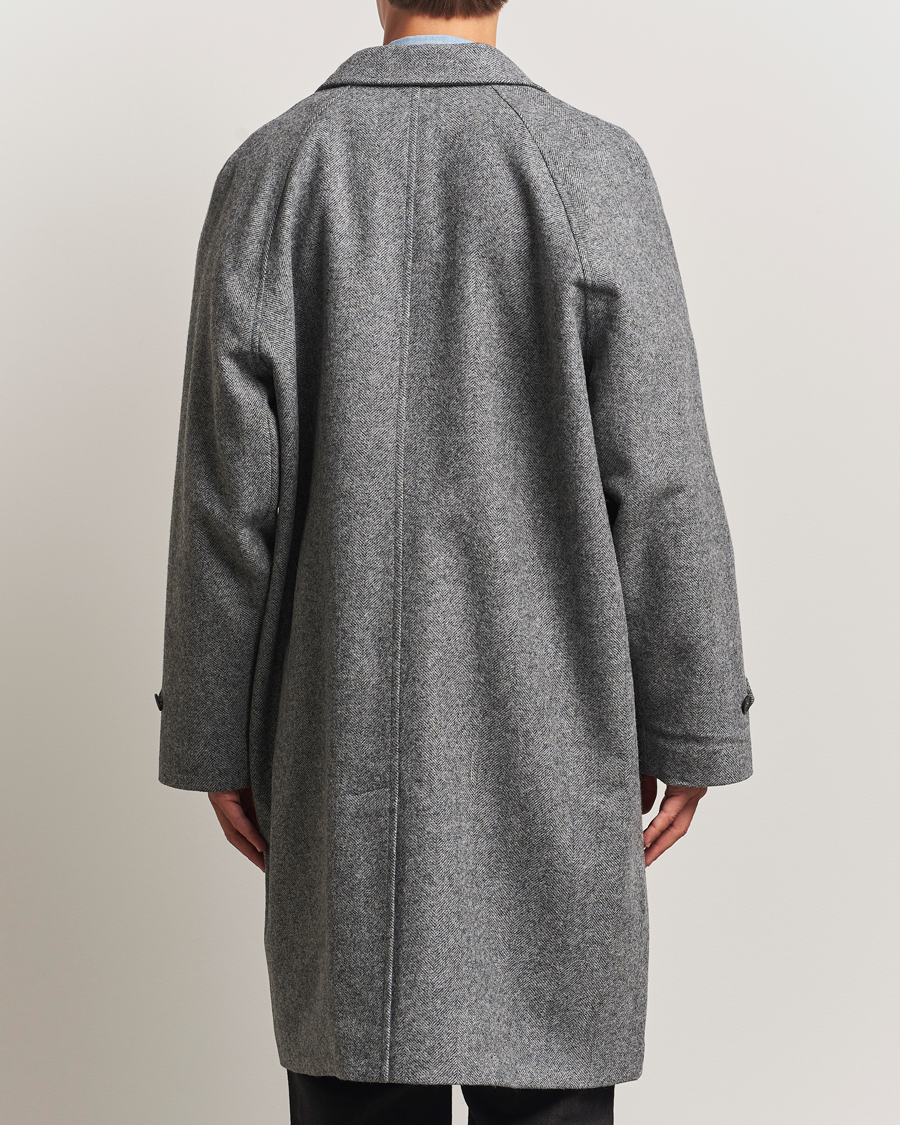 Herr | Jackor | Palmes | Herringbone Wool Coat Charcoal
