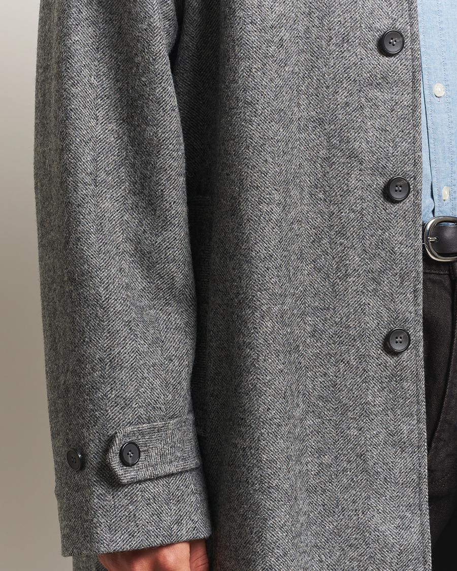 Herr | Jackor | Palmes | Herringbone Wool Coat Charcoal