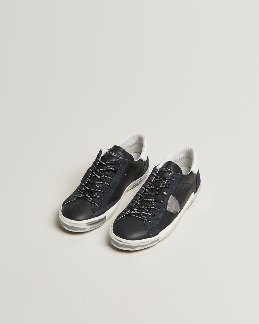Herr | Sneakers | Philippe Model | Prsx Low Top Leather Sneakers Black/Silver