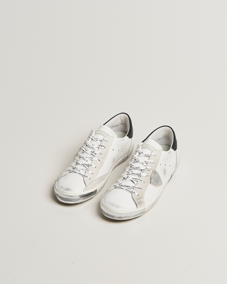 Herr | Sneakers | Philippe Model | Prsx Low Top Leather Sneakers White/Silver
