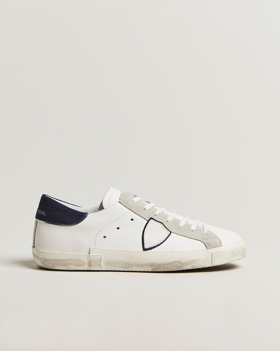 Herr | Sneakers | Philippe Model | Prsx Low Top Mix Leather Sneakers White/Navy