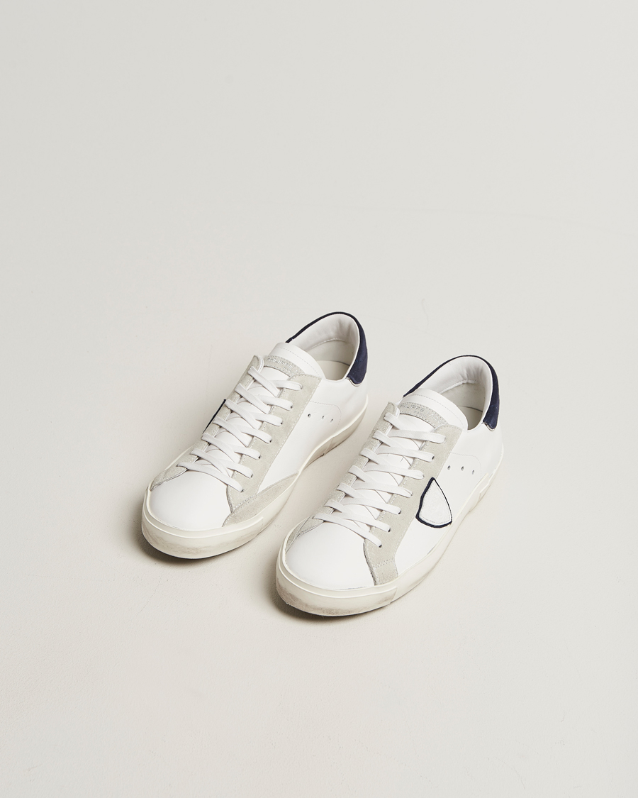 Herr | Sneakers | Philippe Model | Prsx Low Top Mix Leather Sneakers White/Navy