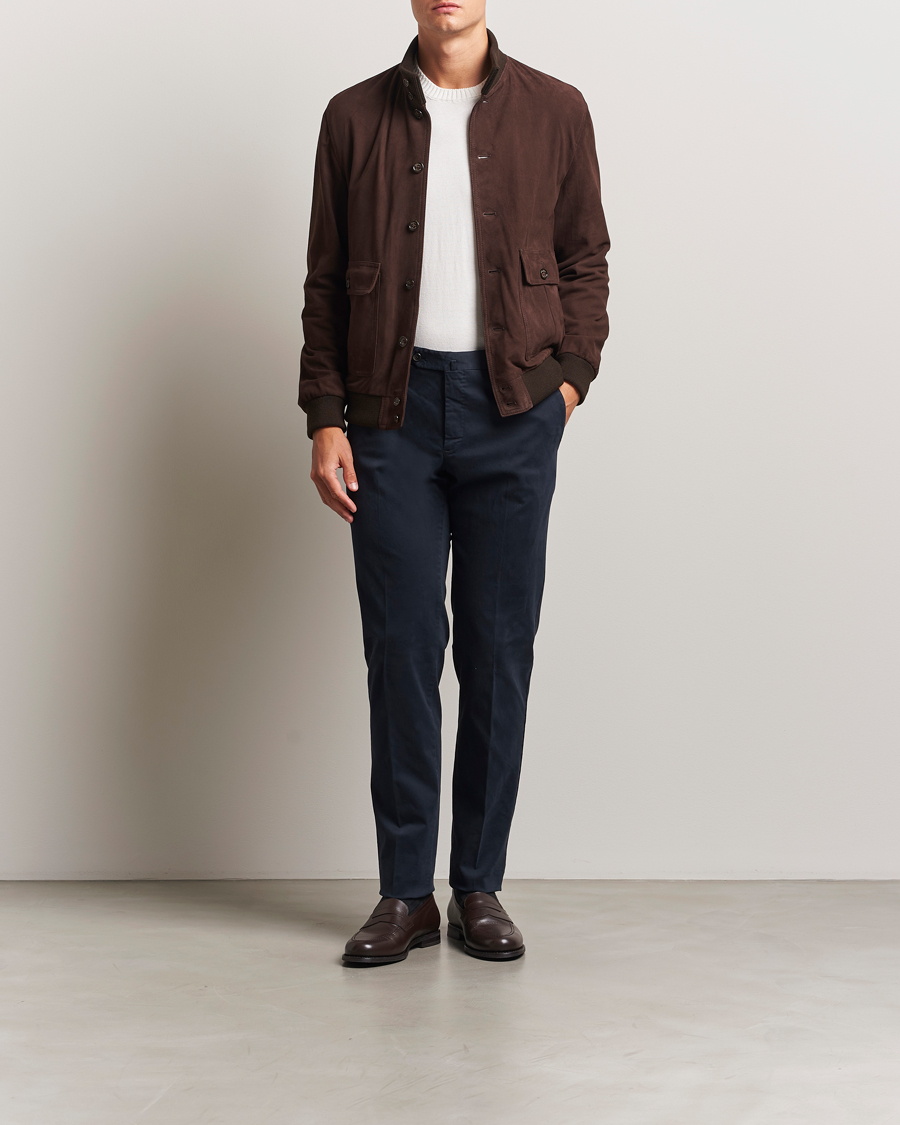 Herr | Byxor | PT01 | Slim Fit Cotton/Stretch Trousers Navy