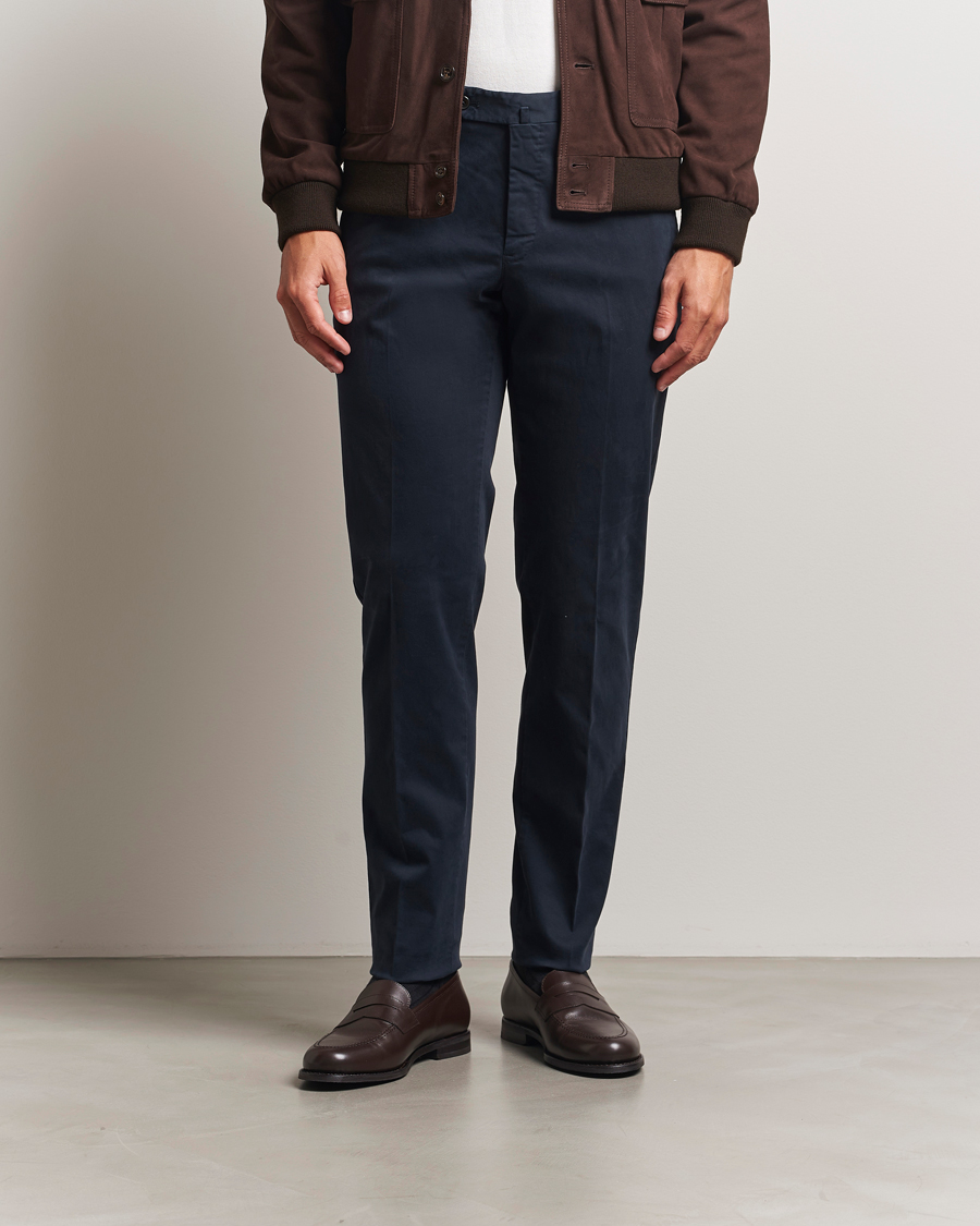 Herr | Byxor | PT01 | Slim Fit Cotton/Stretch Trousers Navy