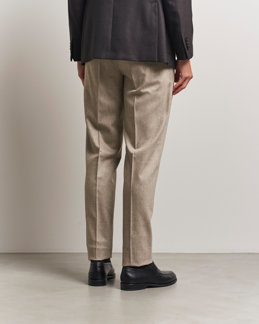 Herr | Byxor | PT01 | Slim Fit Wool/Cashmere Drawstring Trousers Beige