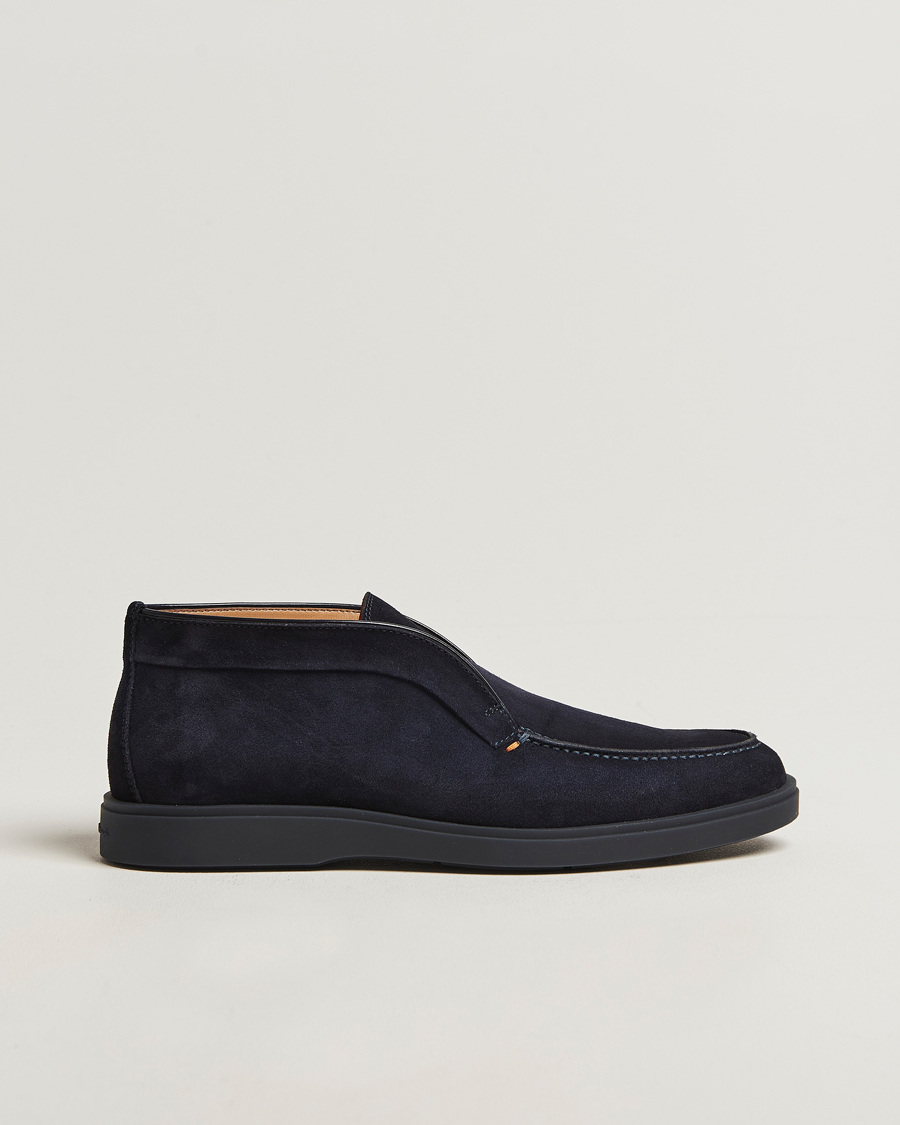Herr | Kängor | Santoni | Detroit Chukka Boots Navy Suede