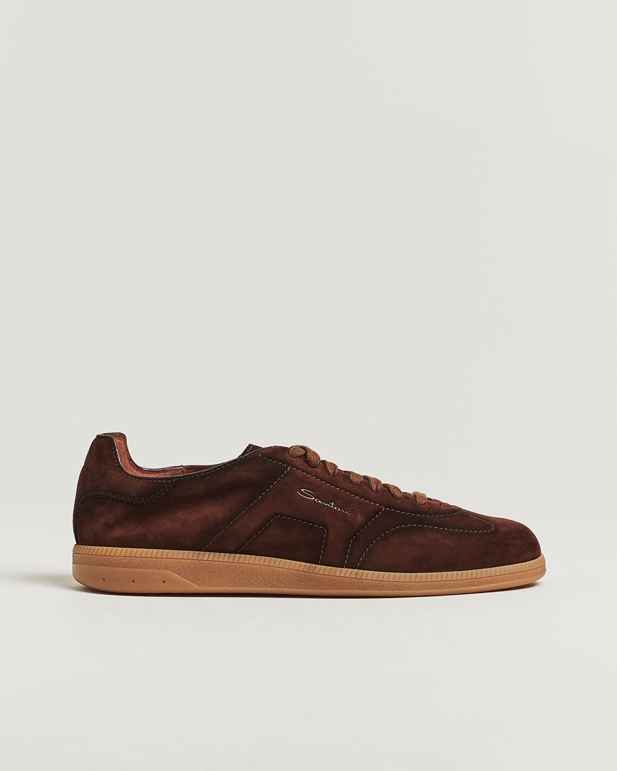 Herr | Sneakers | Santoni | Oly Sneakers Dark Brown Suede