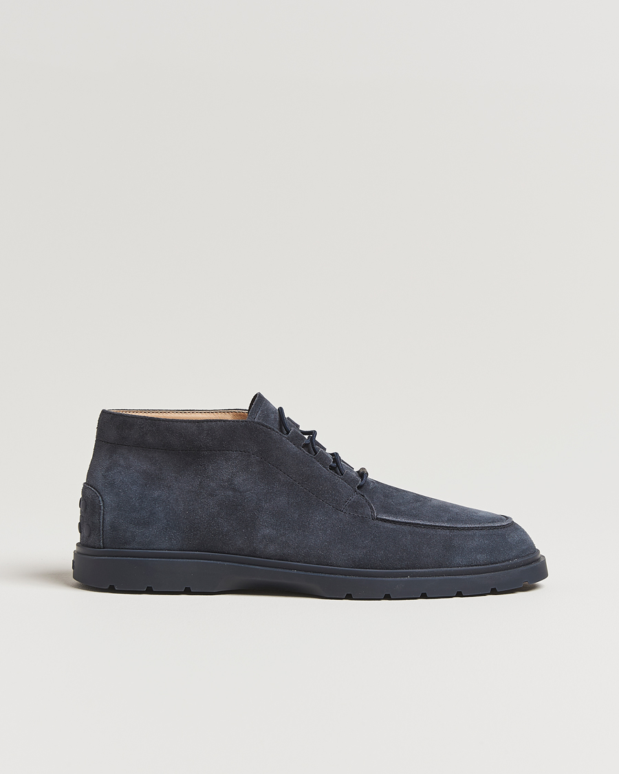Herr | Kängor | Tod's | Polacco Moc Desert Boots Navy Suede