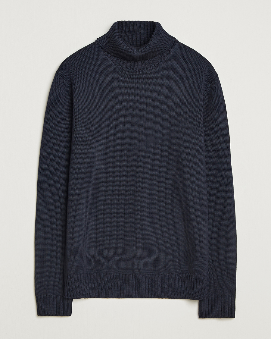 Herr | Tröjor | Zanone | Virgin Merino Wool Rollneck Navy