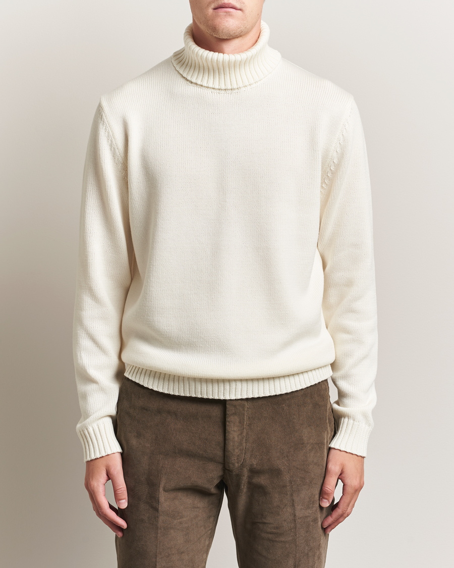 Herr | Tröjor | Zanone | Virgin Merino Wool Rollneck Latte