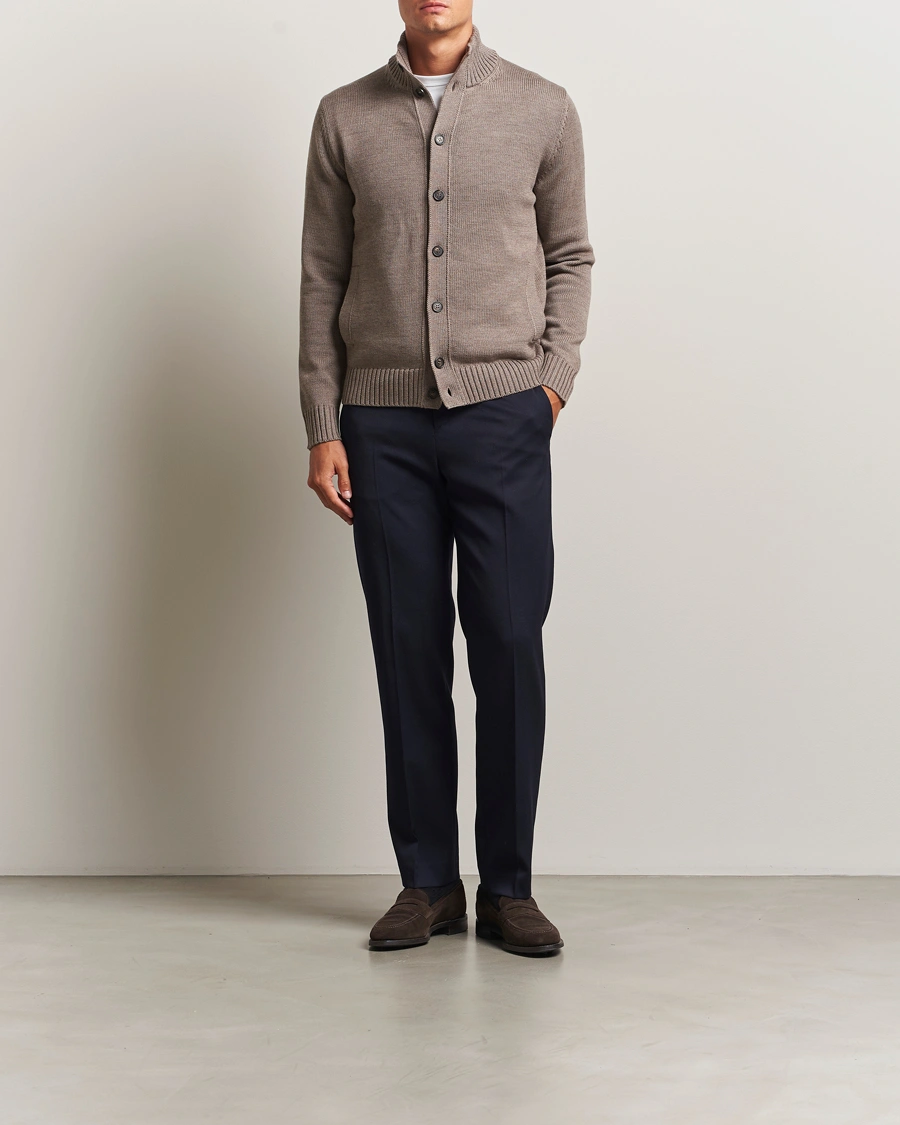 Herr | Tröjor | Zanone | Virgin Merino Wool Chioto Taupe