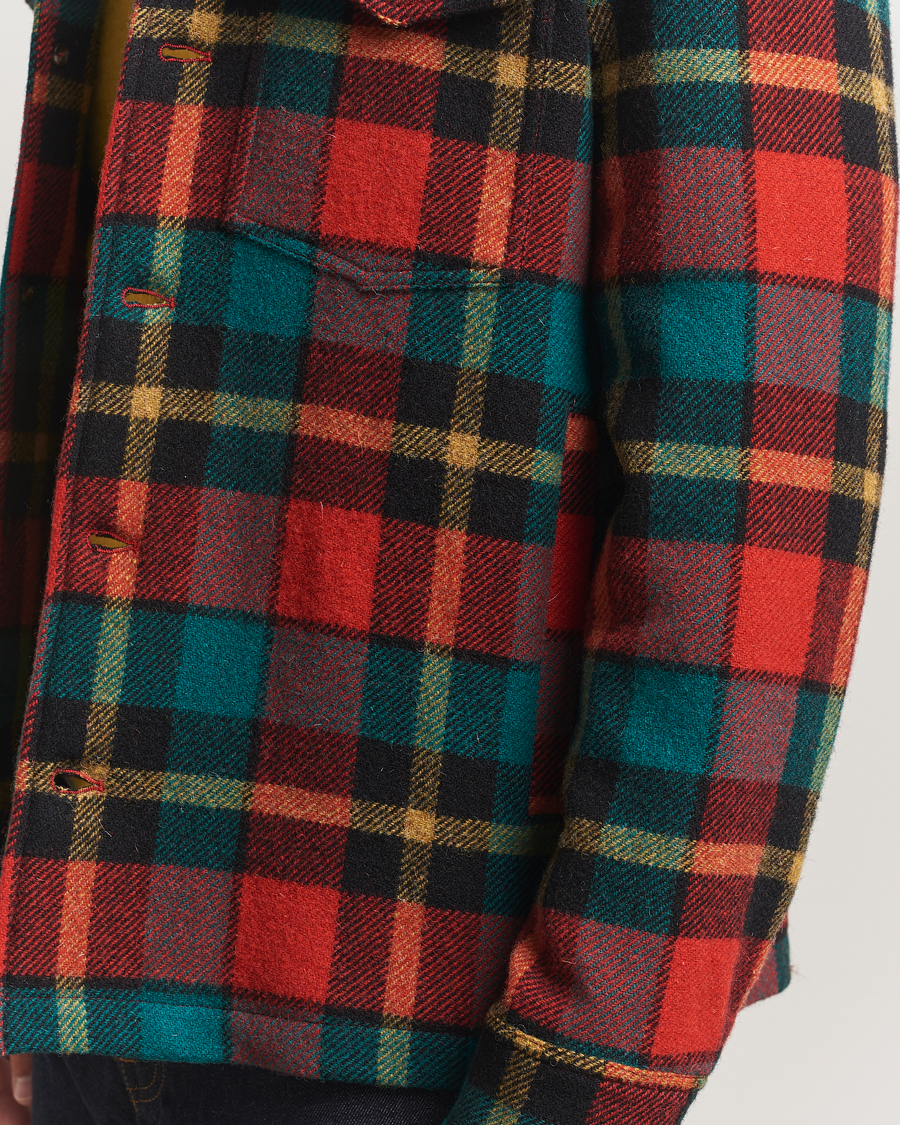 Herr | Jackor | Valstar | Wool Plaid Shirt Jacket Black/Red