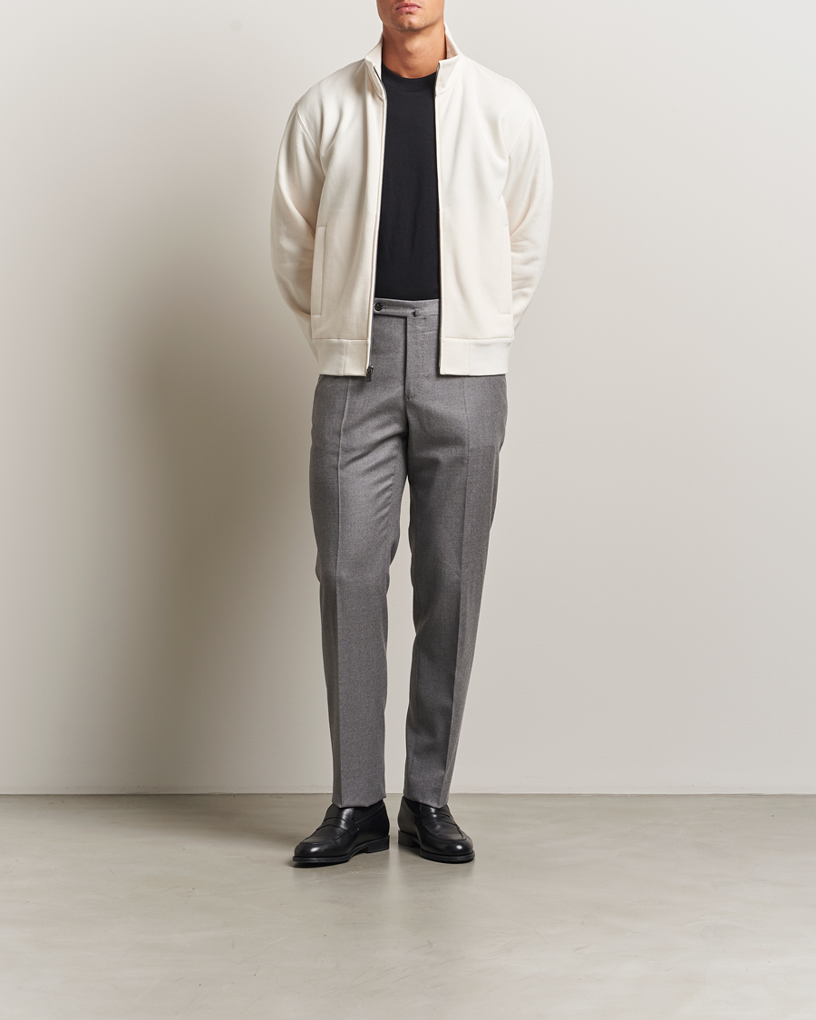 Herr | Tröjor | Ralph Lauren Purple Label | Full Zip Cotton Felpa Cream