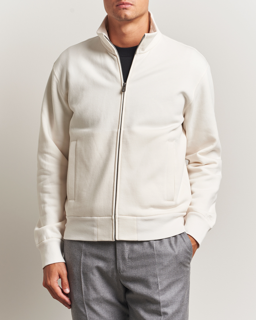 Herr | Tröjor | Ralph Lauren Purple Label | Full Zip Cotton Felpa Cream