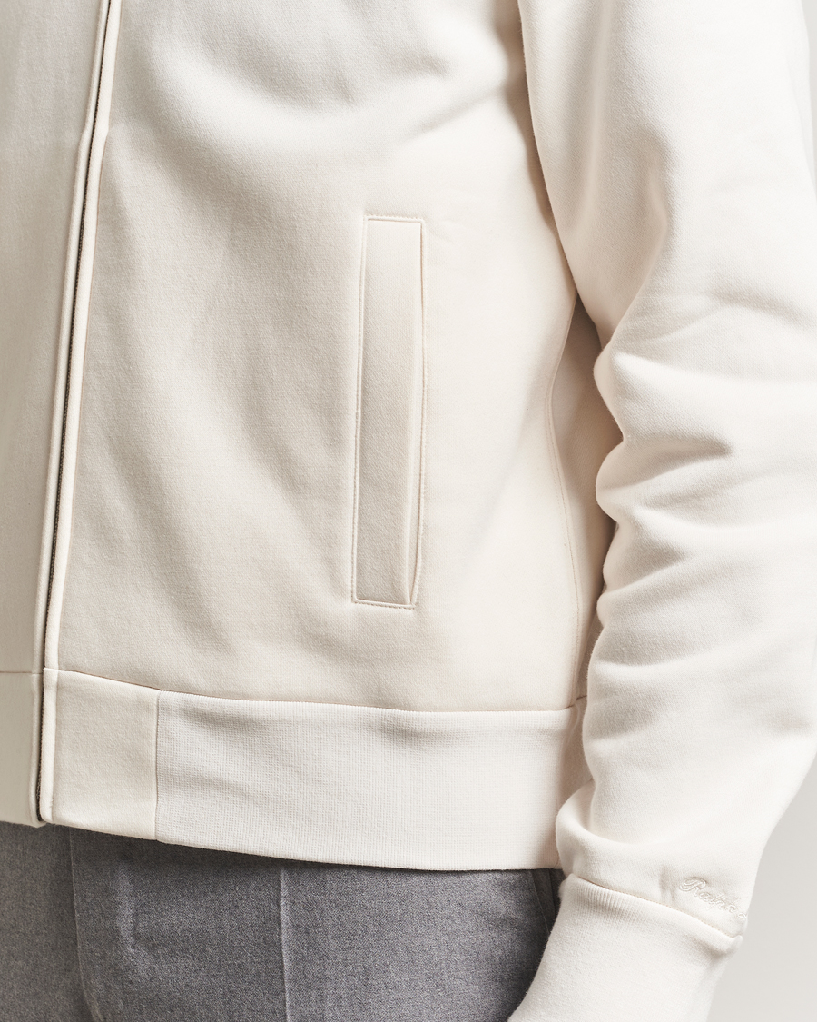Herr | Tröjor | Ralph Lauren Purple Label | Full Zip Cotton Felpa Cream