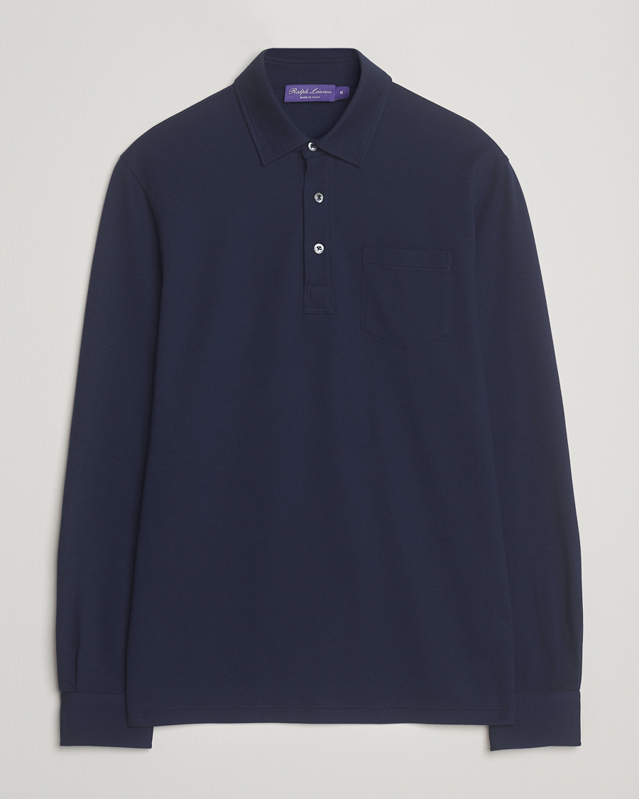 Herr | Pikéer | Ralph Lauren Purple Label | Long Sleeve Polo Shirt Navy
