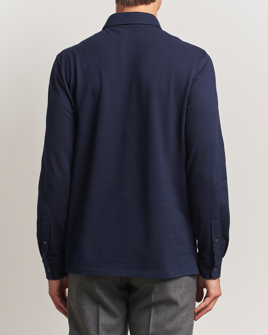 Herr | Pikéer | Ralph Lauren Purple Label | Long Sleeve Polo Shirt Navy