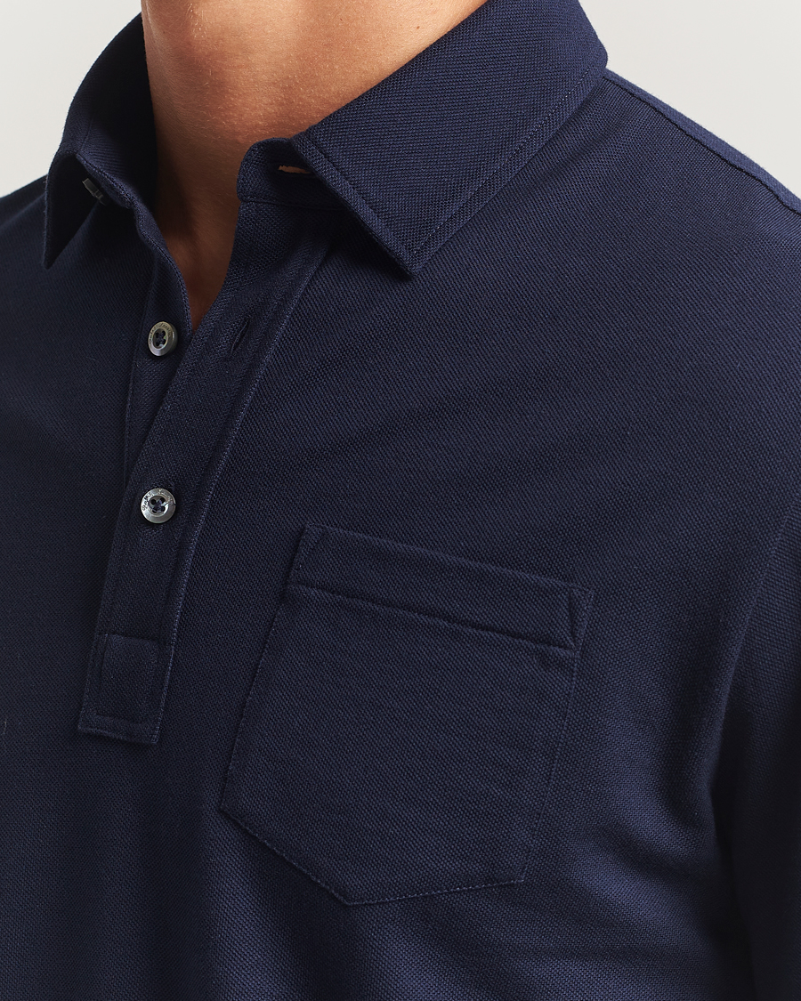 Herr | Pikéer | Ralph Lauren Purple Label | Long Sleeve Polo Shirt Navy