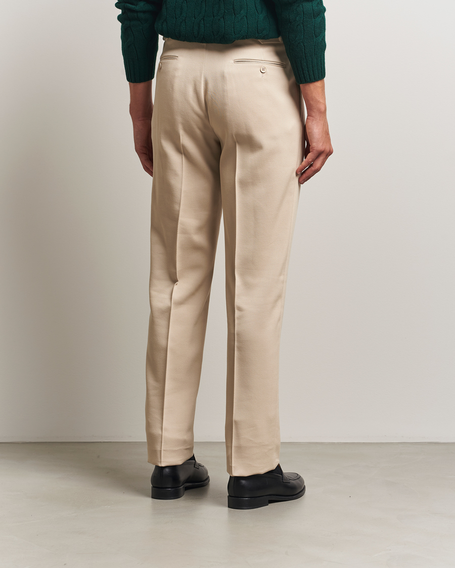 Herr | Byxor | Ralph Lauren Purple Label | Pleated Twill Trousers Limestone