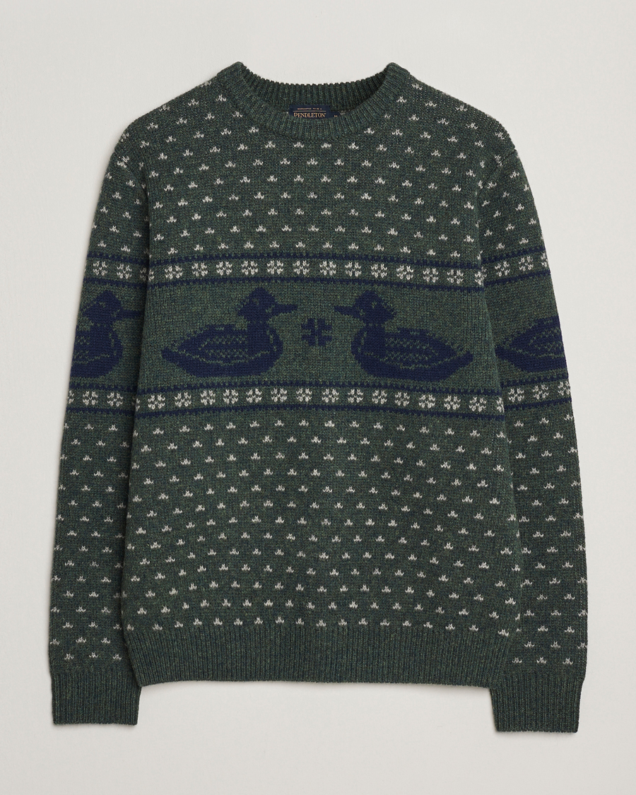 Herr | Tröjor | Pendleton | Wool Duck Sweater Green