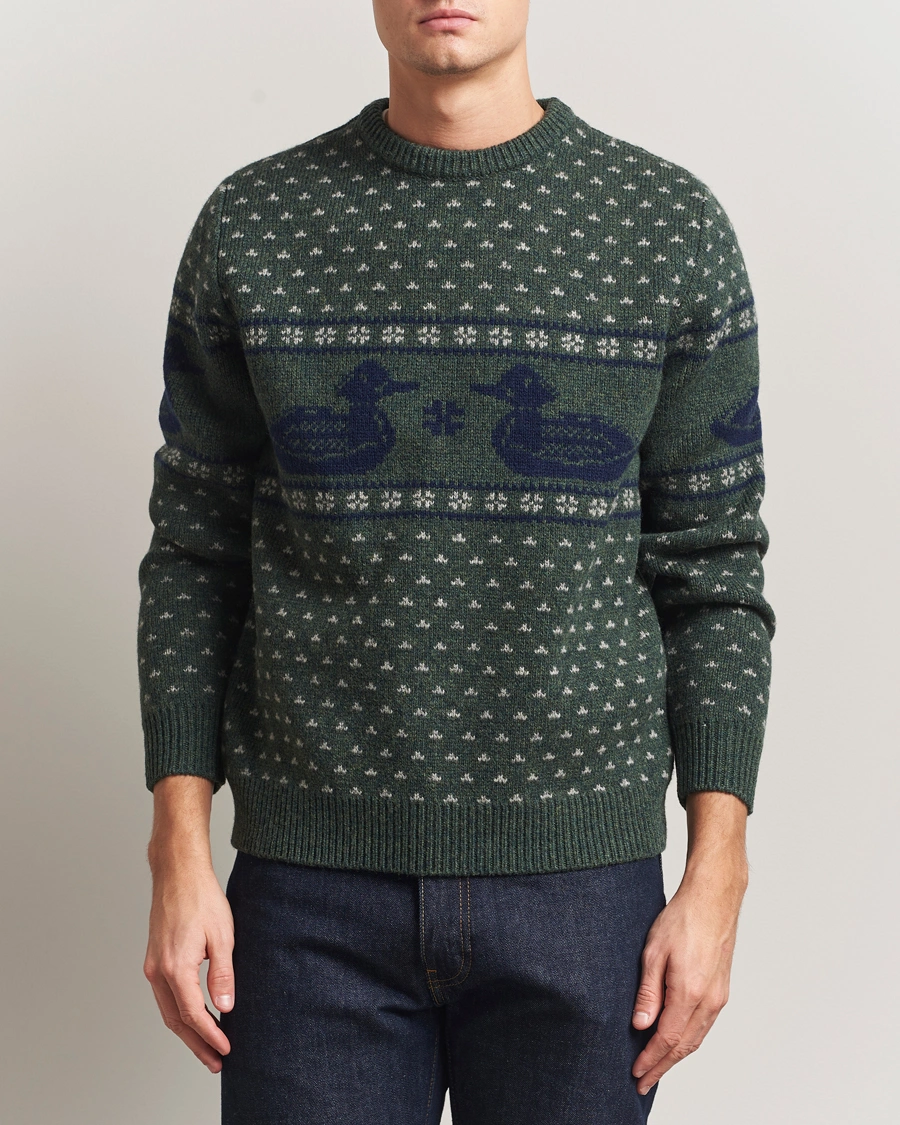 Herr | Tröjor | Pendleton | Wool Duck Sweater Green