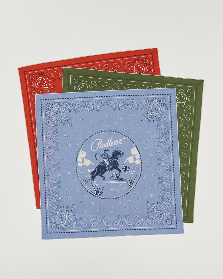 Herr | Näsdukar | Pendleton | 3-Pack Bandana Cowboy Multi