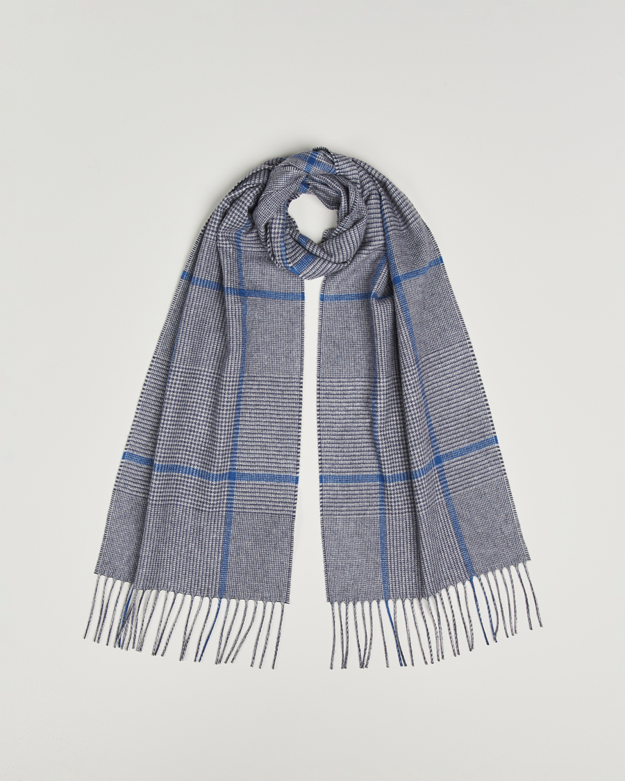 Herr | Halsdukar | Piacenza Cashmere | Cashmere/Silk Overcheck Scarf Light Grey