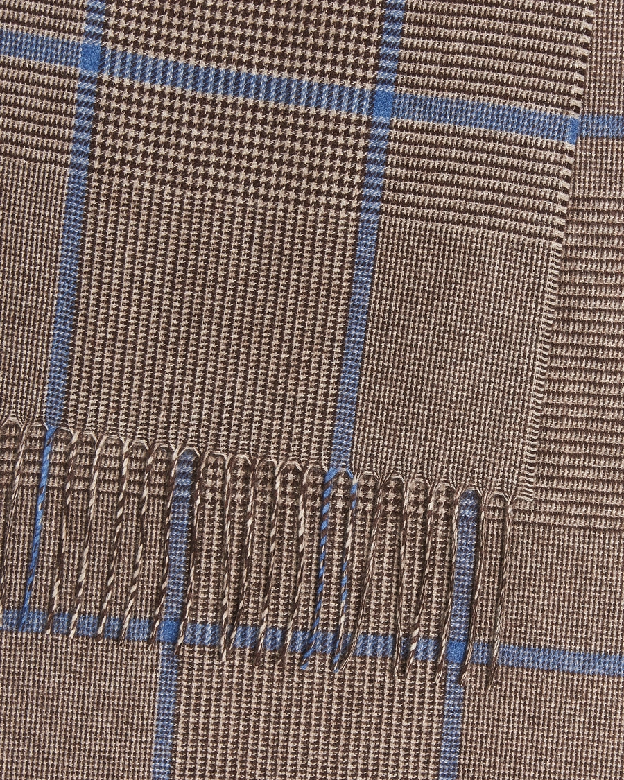 Herr | Halsdukar | Piacenza Cashmere | Cashmere/Silk Overcheck Scarf Brown