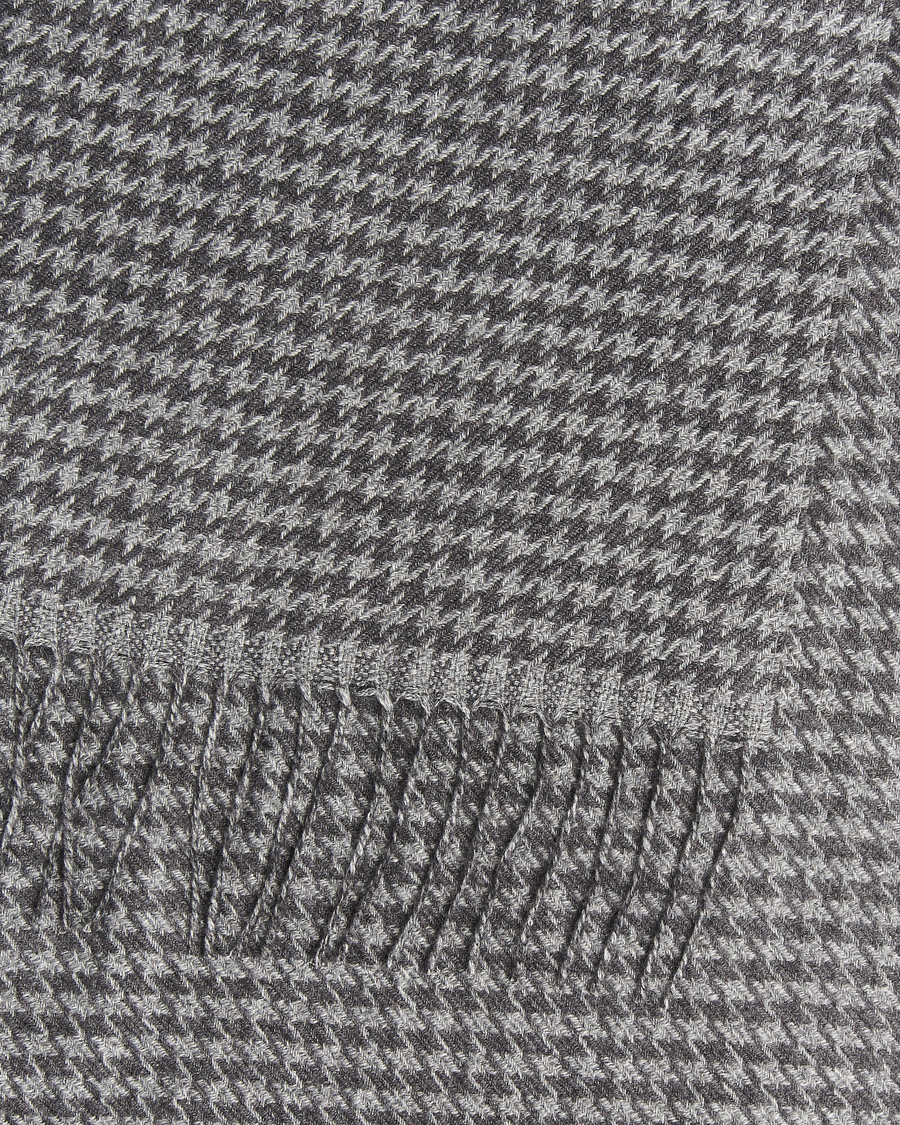 Herr | Halsdukar | Piacenza Cashmere | Cashmere/Silk Houndstooth Scarf Light Grey