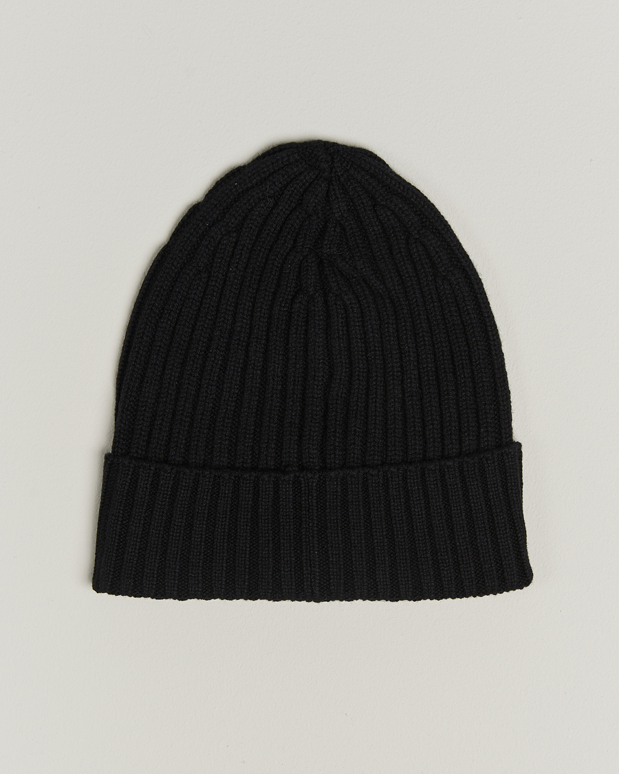 Herr | Mössor | Piacenza Cashmere | Ribbed Cashmere Beanie Black