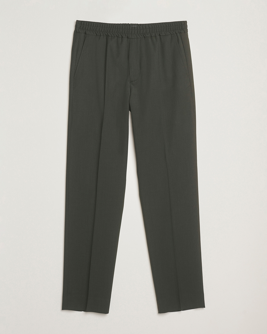 Herr | Byxor | Filippa K | Theo Relaxed Wool Trousers Green Melange