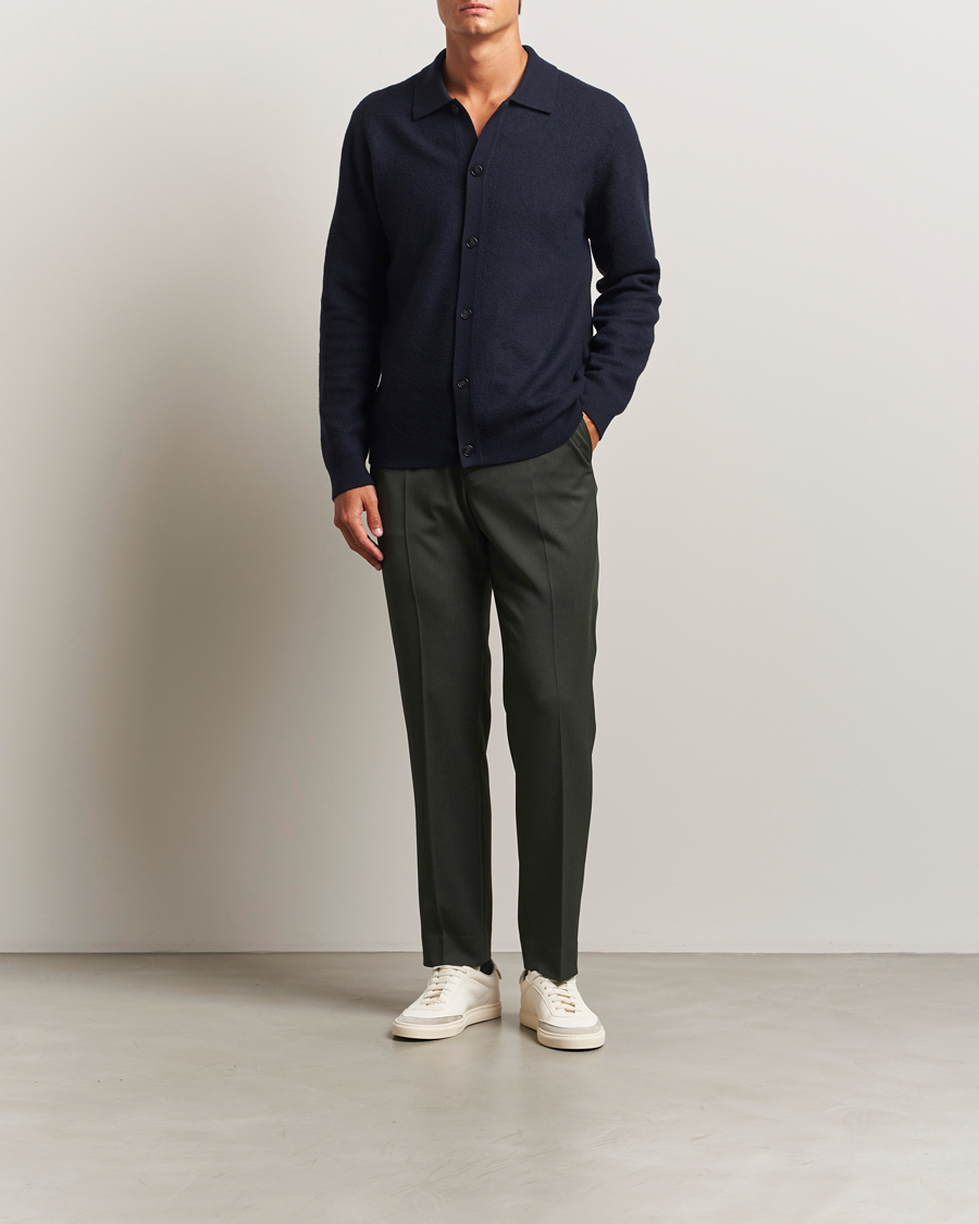 Herr | Byxor | Filippa K | Theo Relaxed Wool Trousers Green Melange