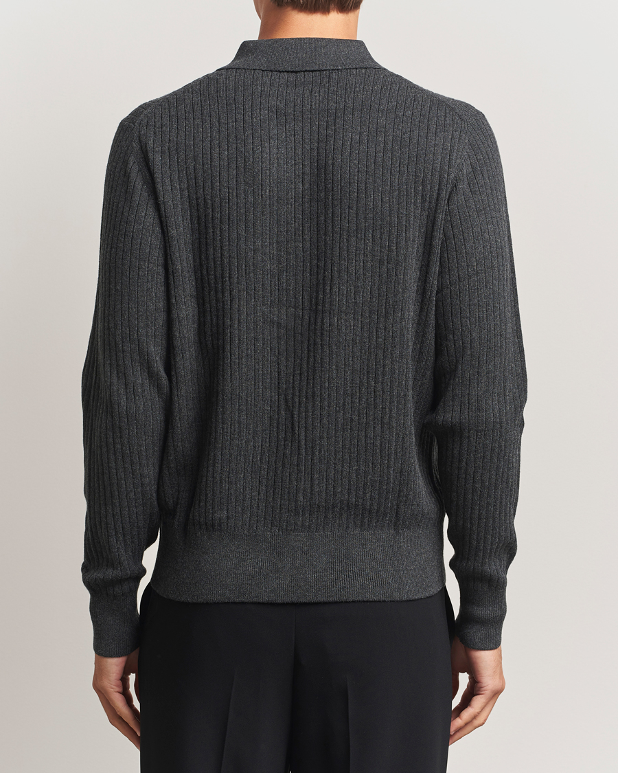 Herr | Tröjor | Filippa K | Cotton Merino Knitted Cardigan Anthracite Melange