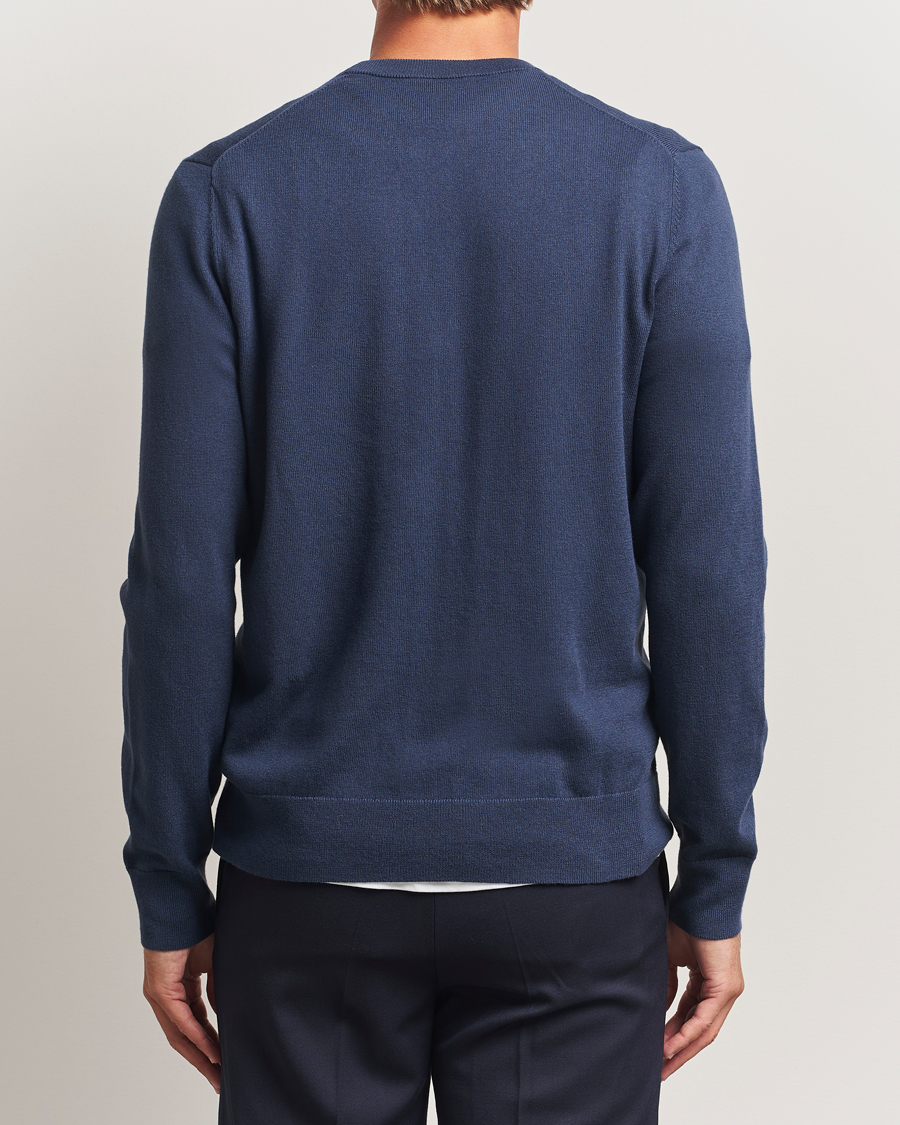 Herr | Tröjor | Filippa K | Cotton Merino Knitted Sweater Dusk Blue