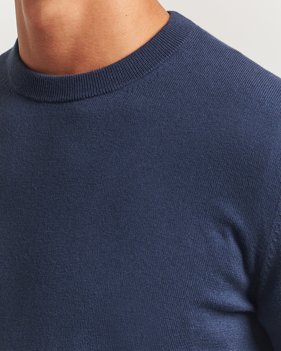 Herr | Tröjor | Filippa K | Cotton Merino Knitted Sweater Dusk Blue