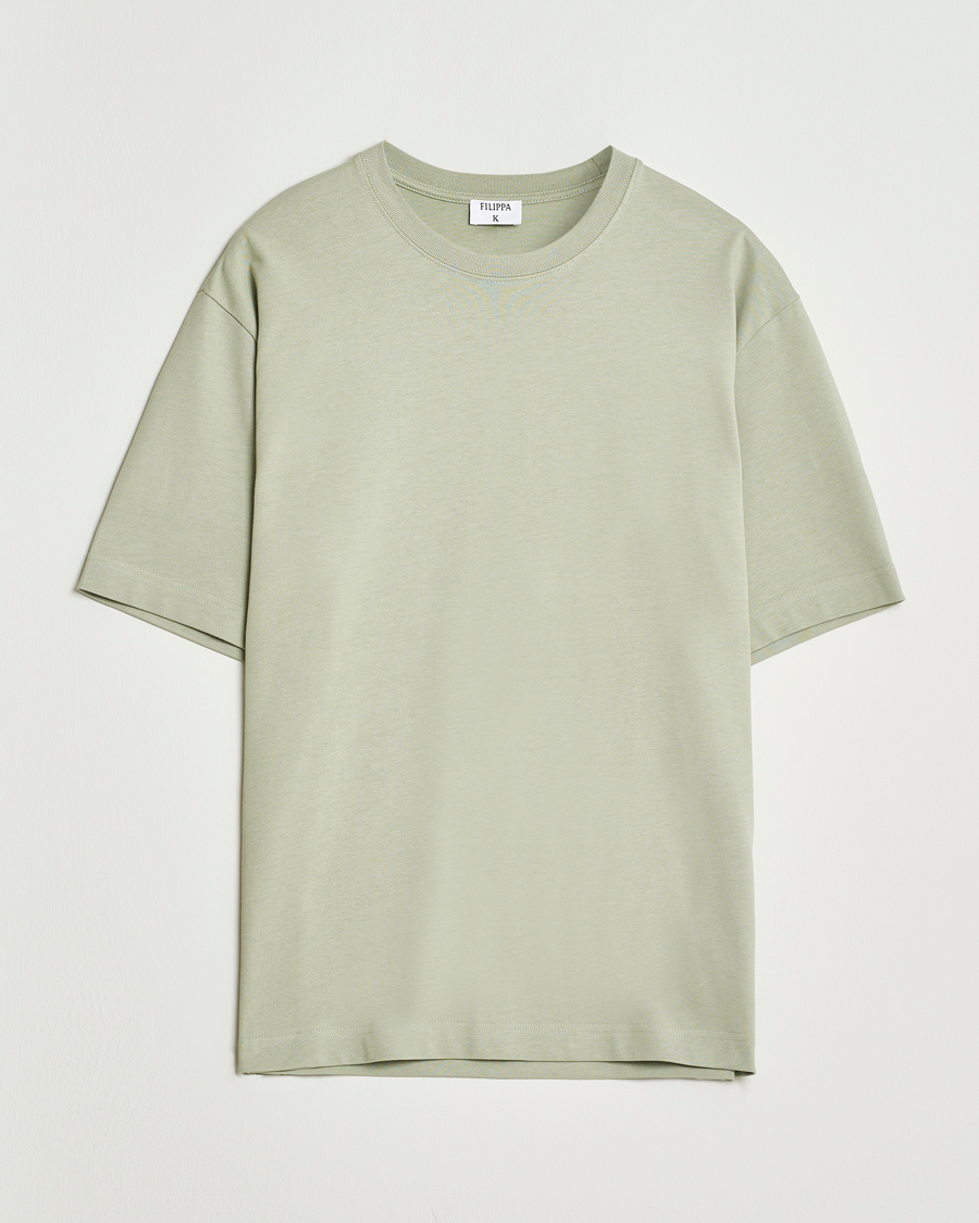 Herr | T-Shirts | Filippa K | Heavy Cotton Crew Neck T-Shirt Faded Green Grey