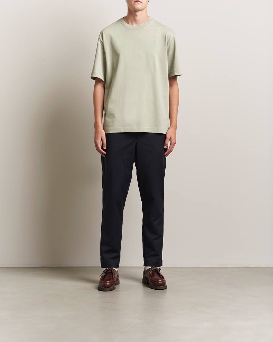 Herr | T-Shirts | Filippa K | Heavy Cotton Crew Neck T-Shirt Faded Green Grey
