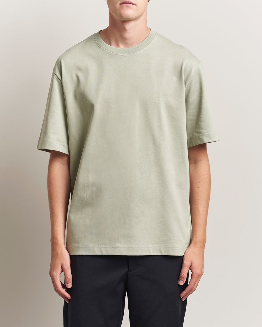 Herr | T-Shirts | Filippa K | Heavy Cotton Crew Neck T-Shirt Faded Green Grey
