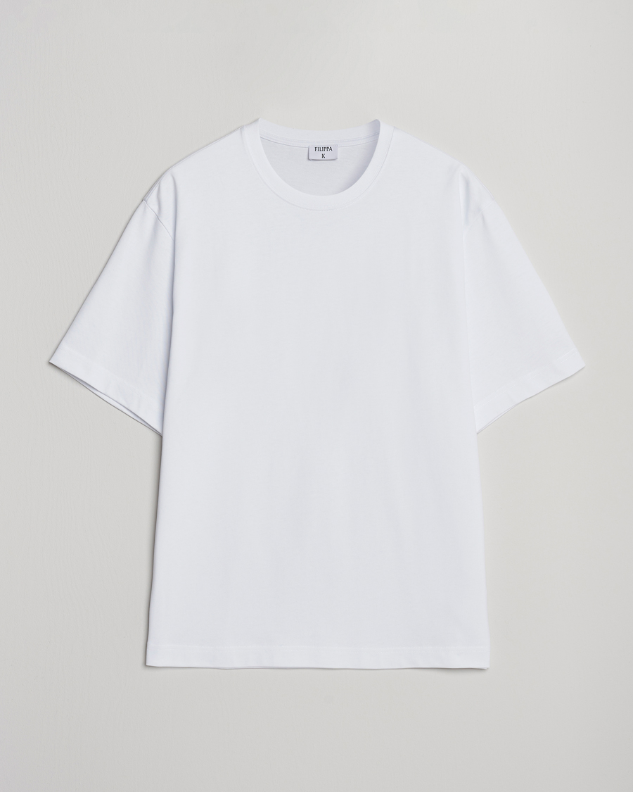 Herr | T-Shirts | Filippa K | Heavy Cotton Crew Neck T-Shirt White