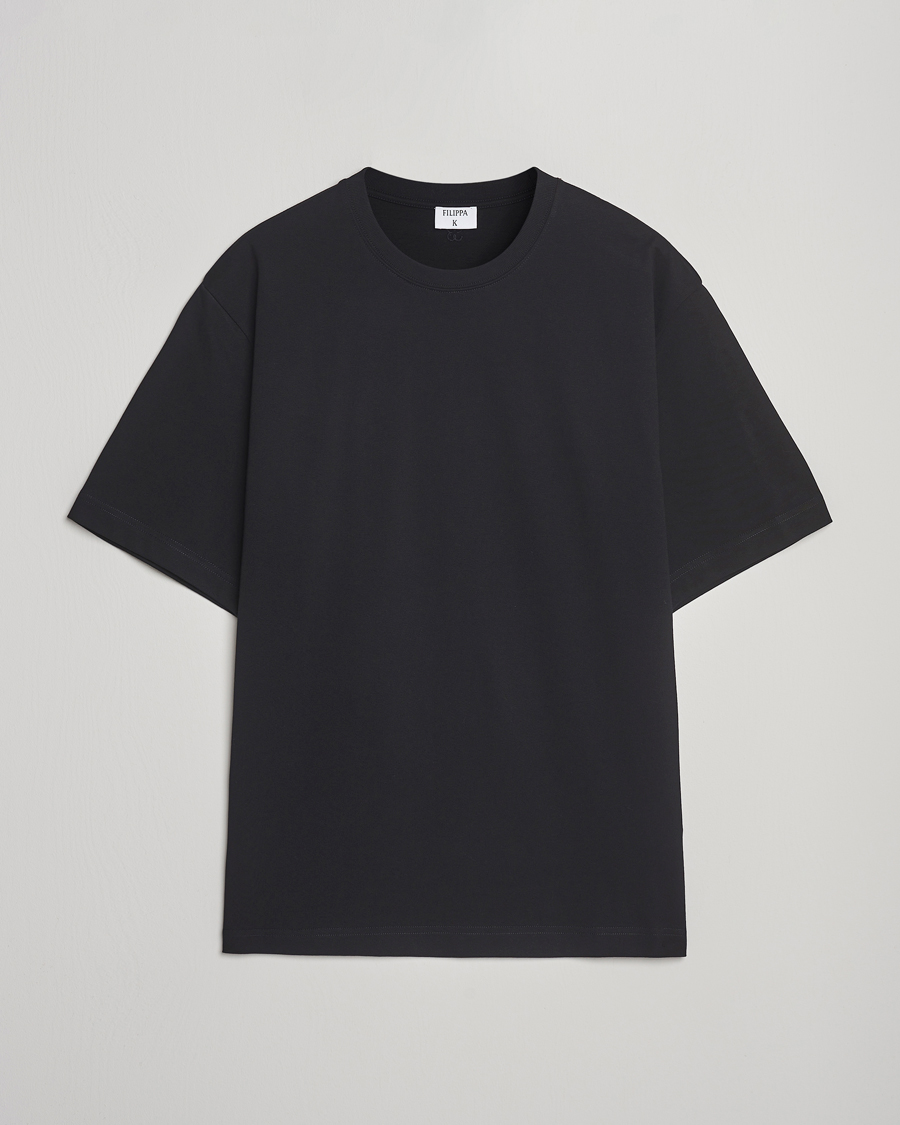 Herr | T-Shirts | Filippa K | Heavy Cotton Crew Neck T-Shirt Black