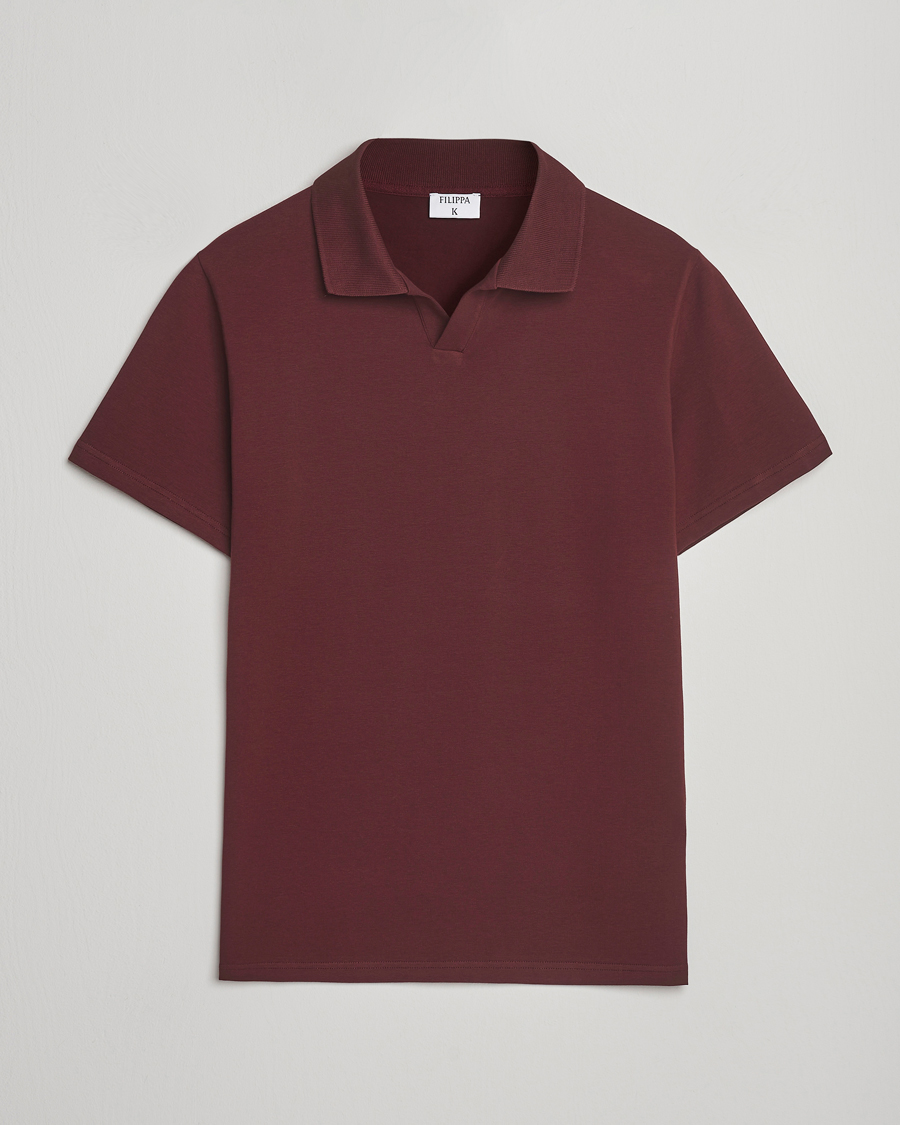 Herr | Pikéer | Filippa K | Soft Lycra Polo T-Shirt Burgundy