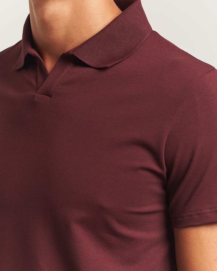 Herr | Pikéer | Filippa K | Soft Lycra Polo T-Shirt Burgundy