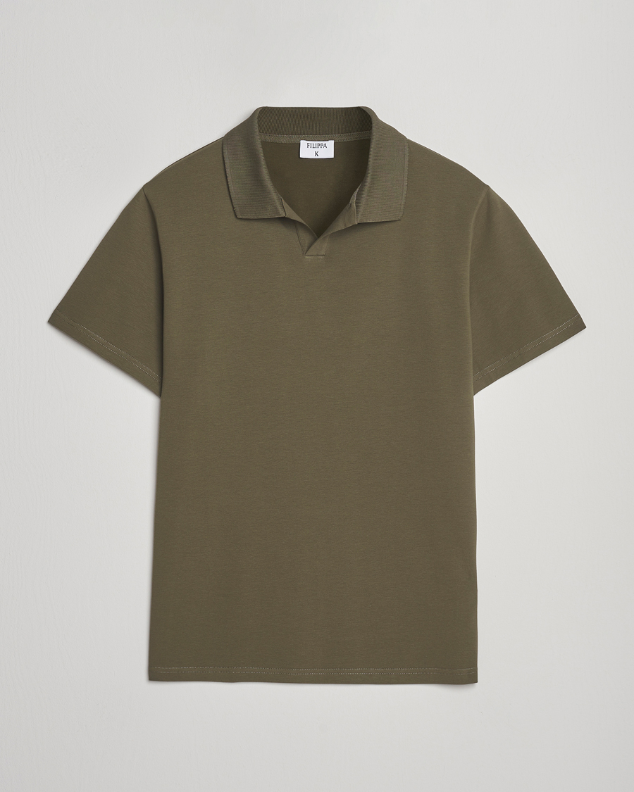 Herr | Pikéer | Filippa K | Soft Lycra Polo T-Shirt Dark Olive