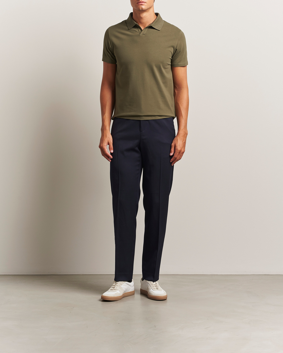 Herr | Pikéer | Filippa K | Soft Lycra Polo T-Shirt Dark Olive