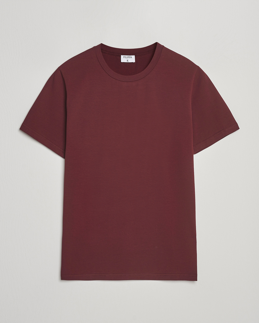 Herr | T-Shirts | Filippa K | Soft Lycra T-Shirt Burgundy